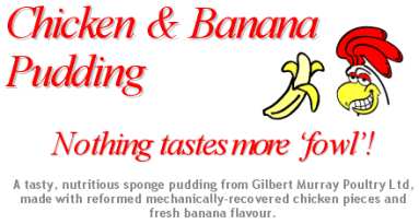 Chicken and banana pudding marketing material