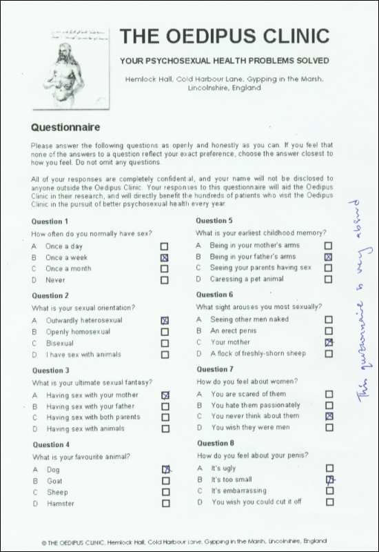 The completed questionnaire